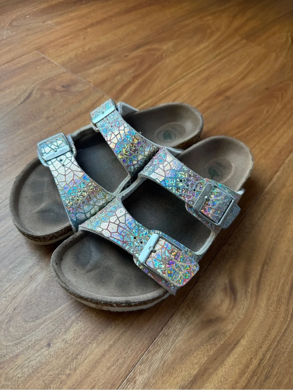 Birkenstock Kids Iridescent Multicolor Double-Buckle Sandals